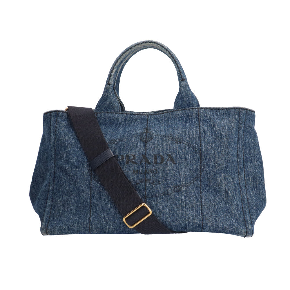 PRADA Prada Kanapa Coulder Bag Denim Blue Ladies Used – 【公式