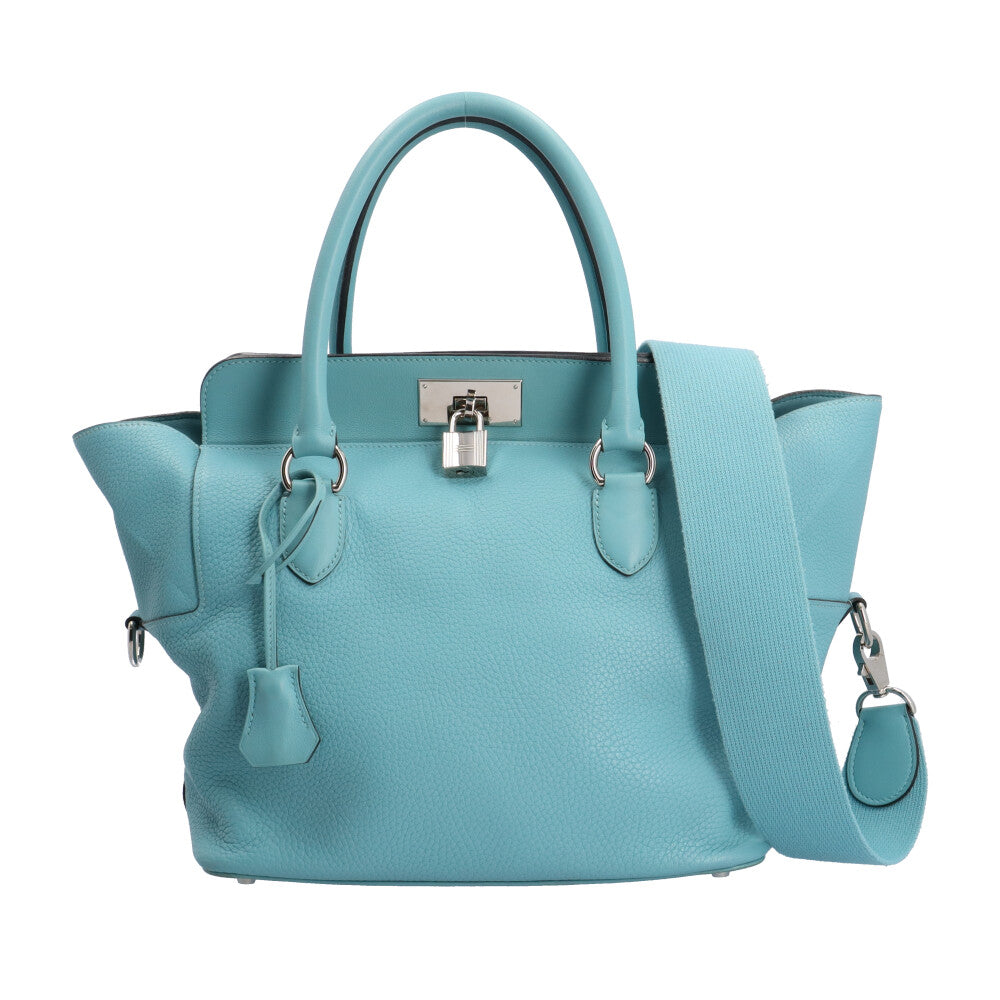 HERMES Hermes toolbox 26 Shoulder bag Voice Wift Blue Ladies Used