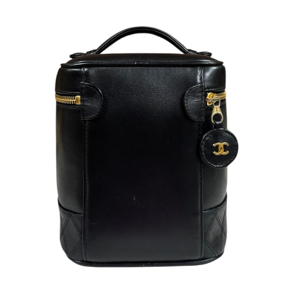 CHANEL シャネル ビコローレ縦型バニティ ハンドバッグ ラムスキン