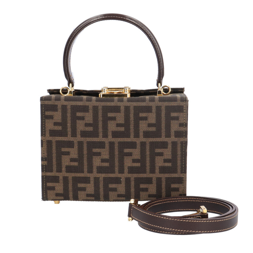 【美品】FENDI フェンディ バニティ ハンドバッグ ズッカ柄 キャンバス FENDI フェンディ バニティ型 ズッカ ショルダーバッグ キャンバス
