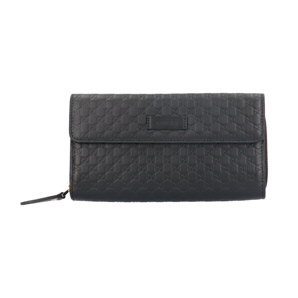 GUCCI グッチ マイクログッチシマ 長財布 レザー ユニセックス 中古