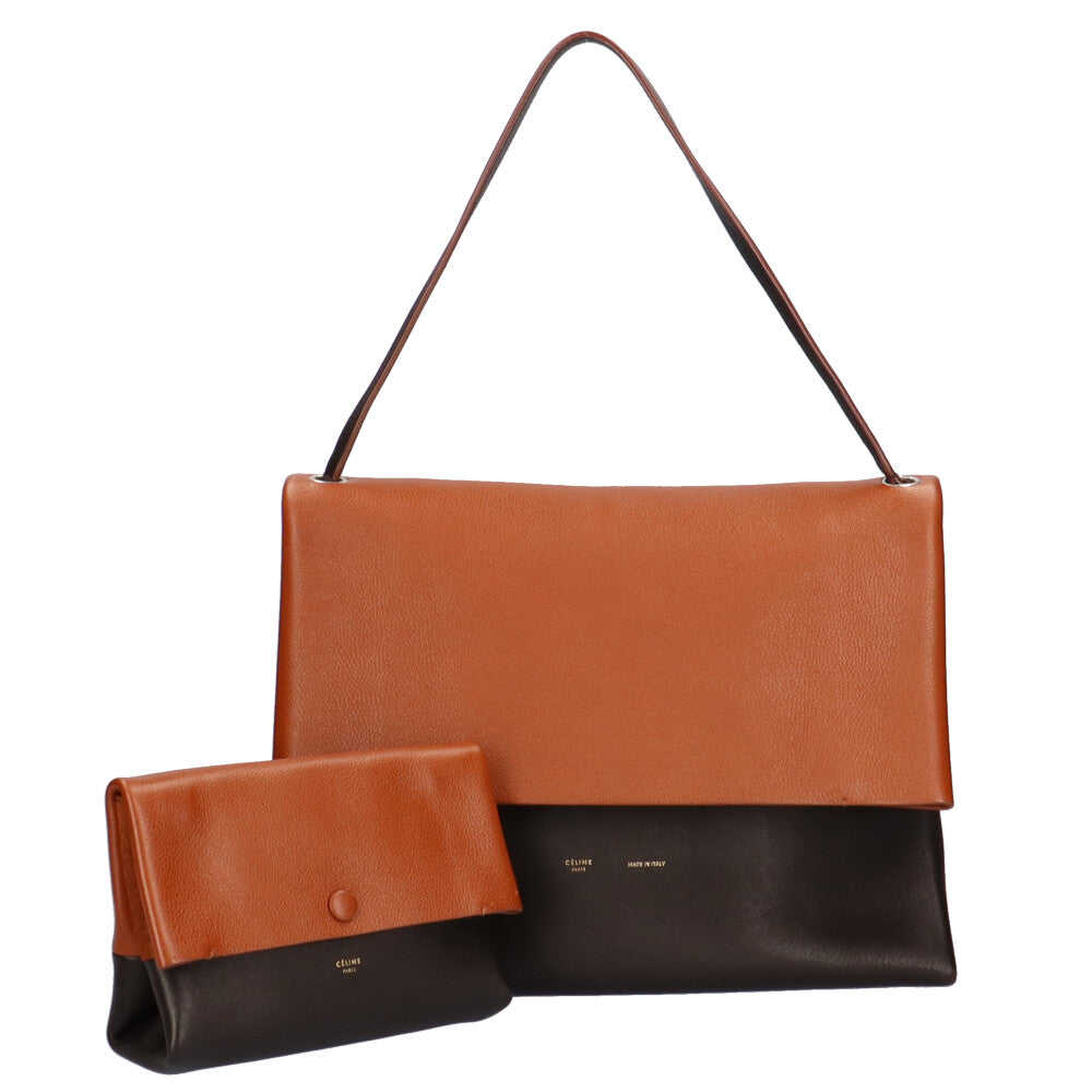 セリーヌ CELINE オールソフト ショルダーバッグ レザー ブラウン