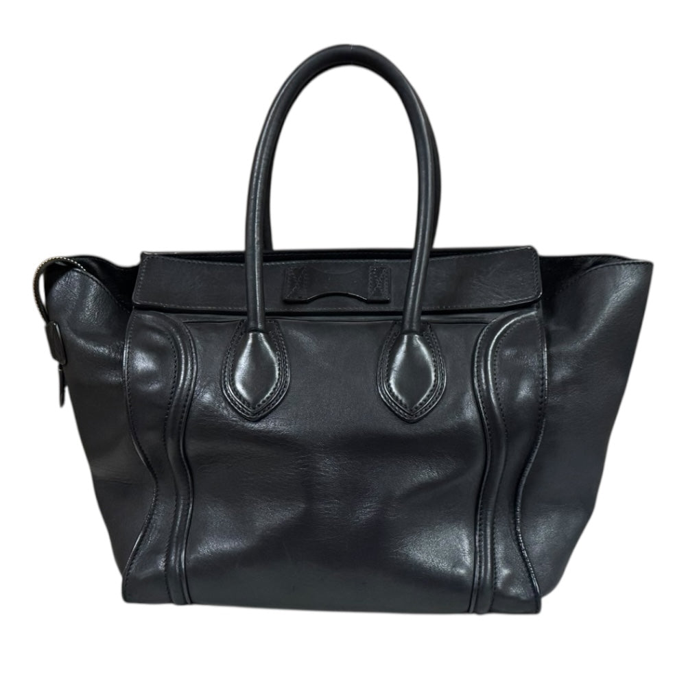 CELINE セリーヌ ラゲージ　ミニショッパー ブラック CELINE セリーヌ ラゲージ ミニ ショッパー トート ハンド バッグ