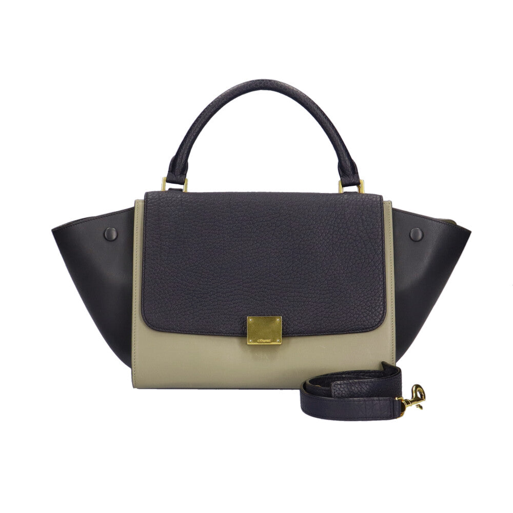 セリーヌ CELINE トラペーズ ハンドバッグ カーフ レディース 中古
