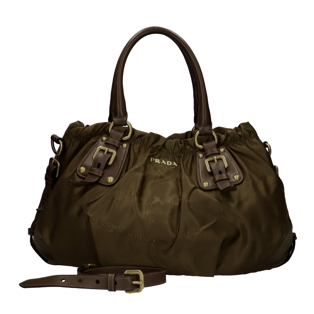 PRADA プラダ　ブラウン ナイロン ショルダーバッグ 中古・古着通販】PRADA (プラダ) ナイロンショルダーバッグ