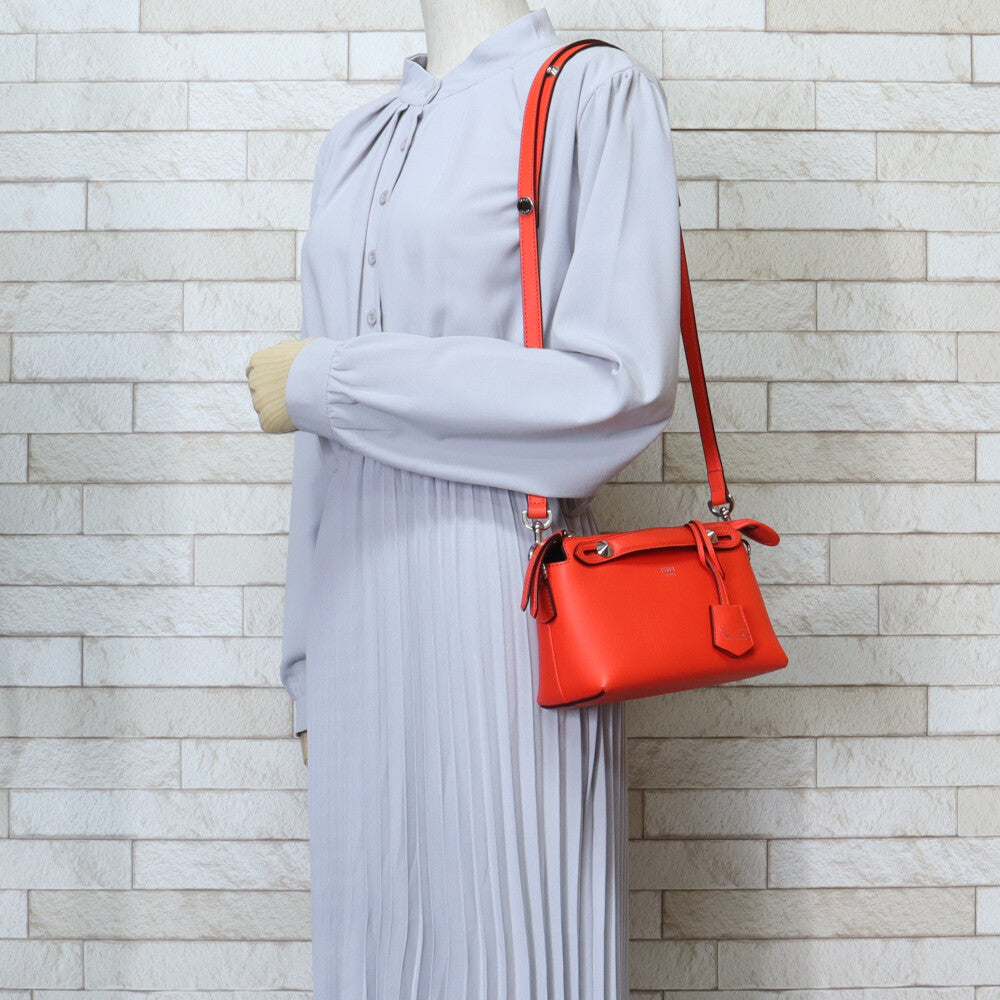 FENDI By the Way Mini Shoulder Bag Leather Orange Women's Used [36