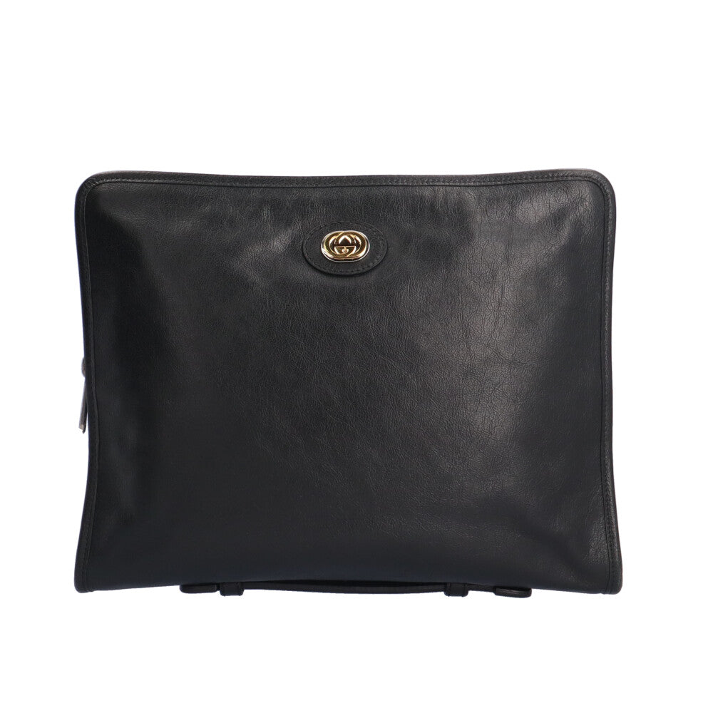 GUCCI グッチ クラッチバッグ レザー ブラック メンズ 中古– 【公式
