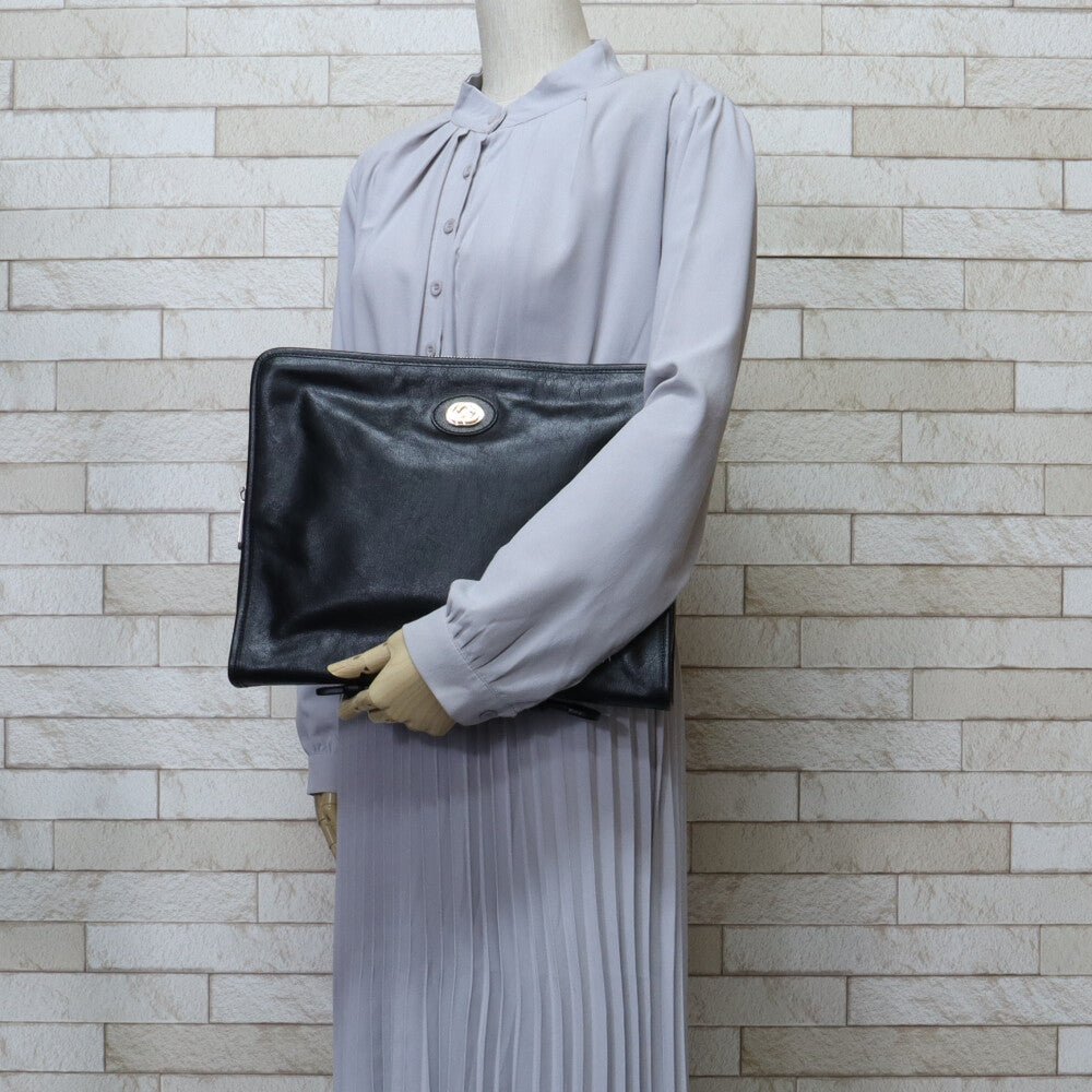 GUCCI グッチ クラッチバッグ レザー ブラック メンズ 中古– 【公式