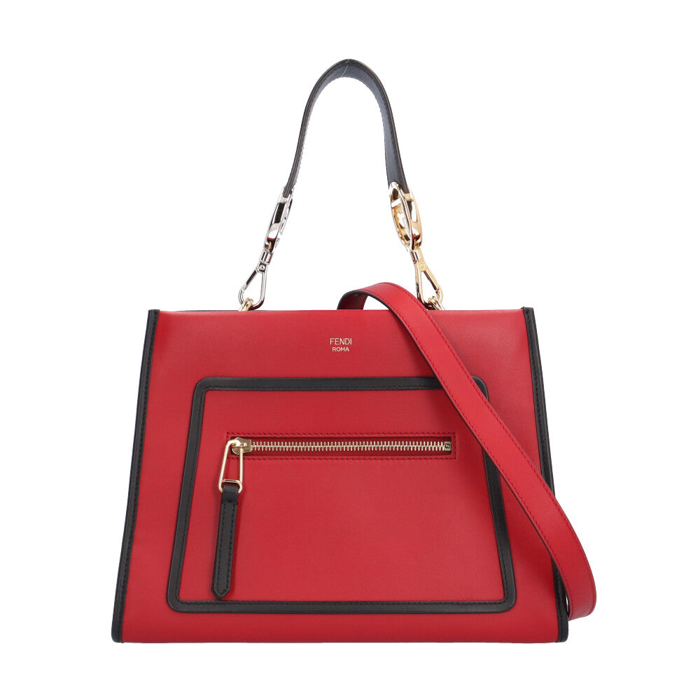 FENDI フェンディ ラナウェイスモール ショルダーバッグ レザー レッド