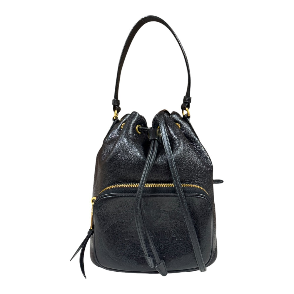 PRADA プラダ ショルダーバッグ レザー ブラック レディース 中古