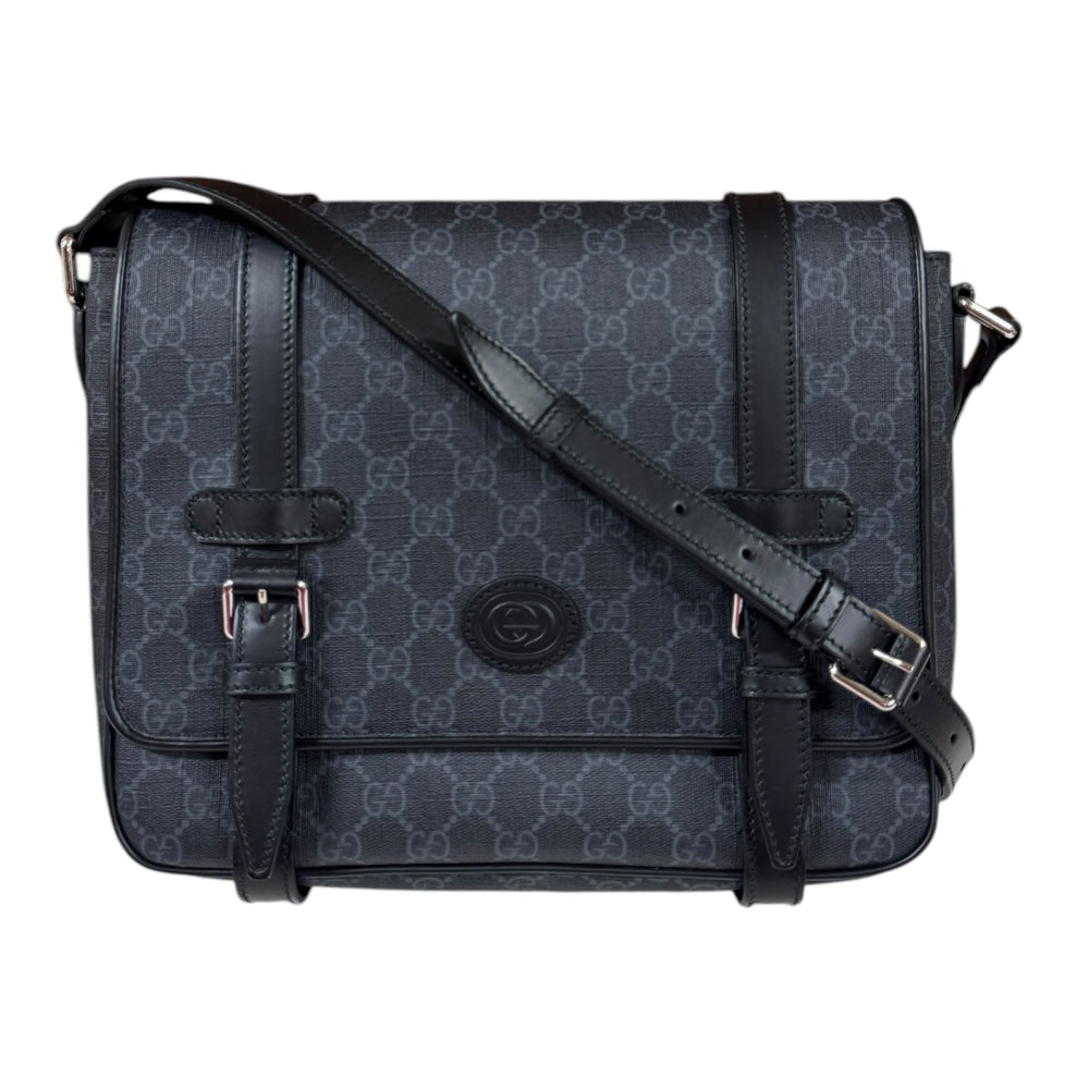 GUCCI グッチ GGスプリーム キャンバスショルダーバッグ 黒ブラック