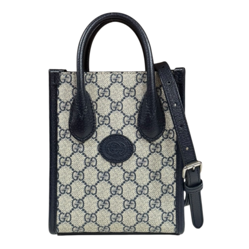 バッグ GUCCI グッチ ボルセット〕ラージ ボストンバッグ ・サンド＆ブラウン GG