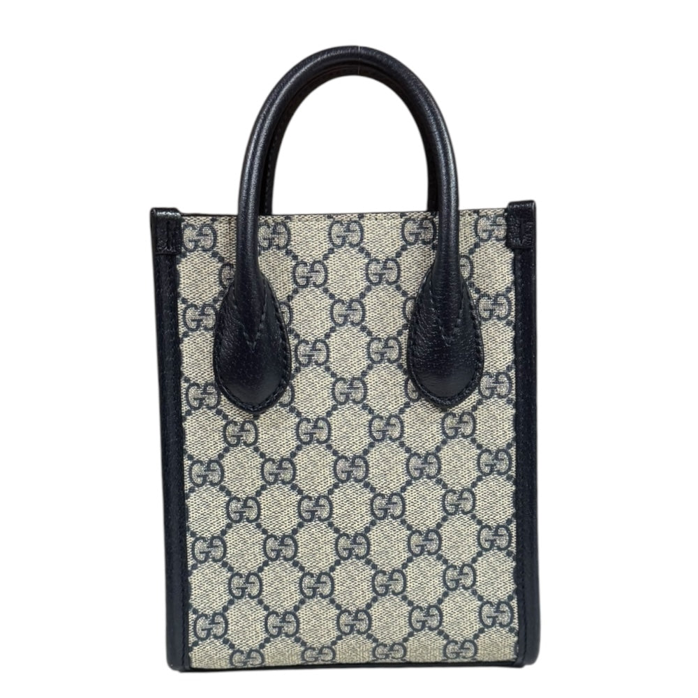 GUCCI Interlocking G Mini Tote GG Supreme Shoulder Bag GG Supreme