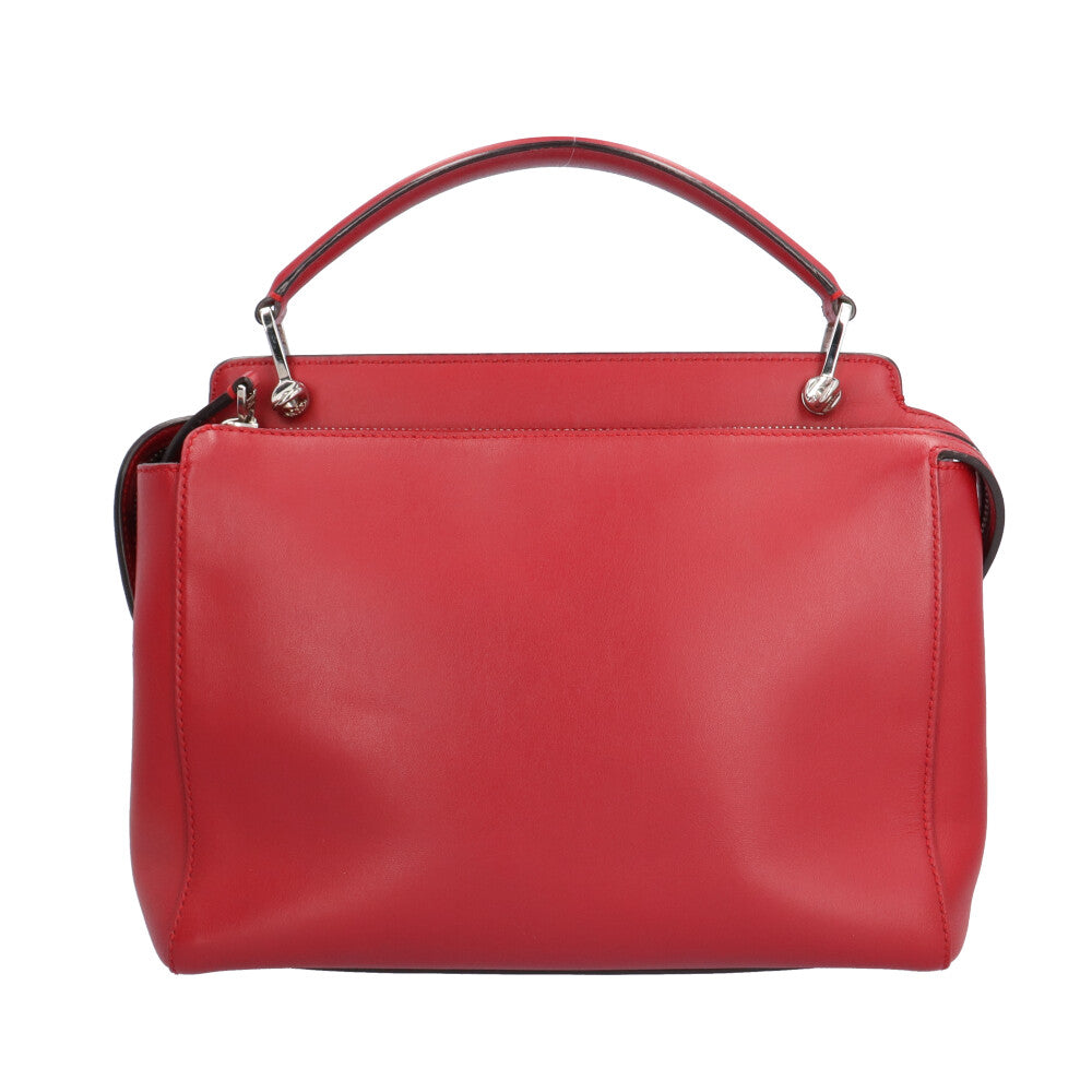 FENDI フェンディ ドットコム ショルダーバッグ レザー レッド