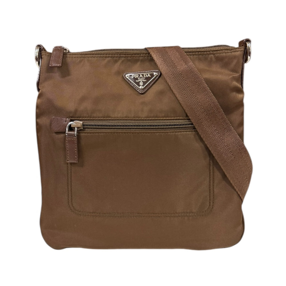 PRADA プラダ ショルダーバッグ メッセンジャーバッグ ナイロン ブラウン PRADA プラダ ショルダーバッグ ナイロン ブラウン ユニセックス 中古