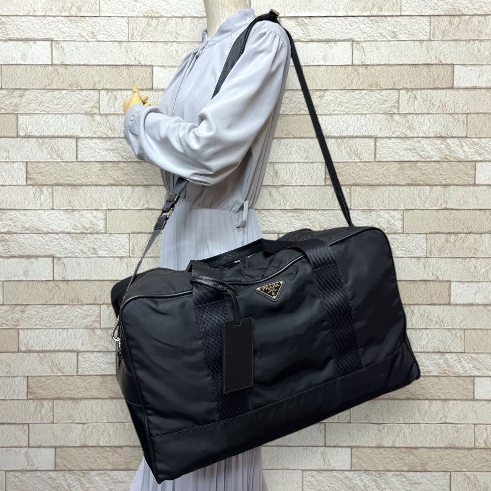 PRADA Prada Lenylon Boston Bag Black Unisex Used – 【公式