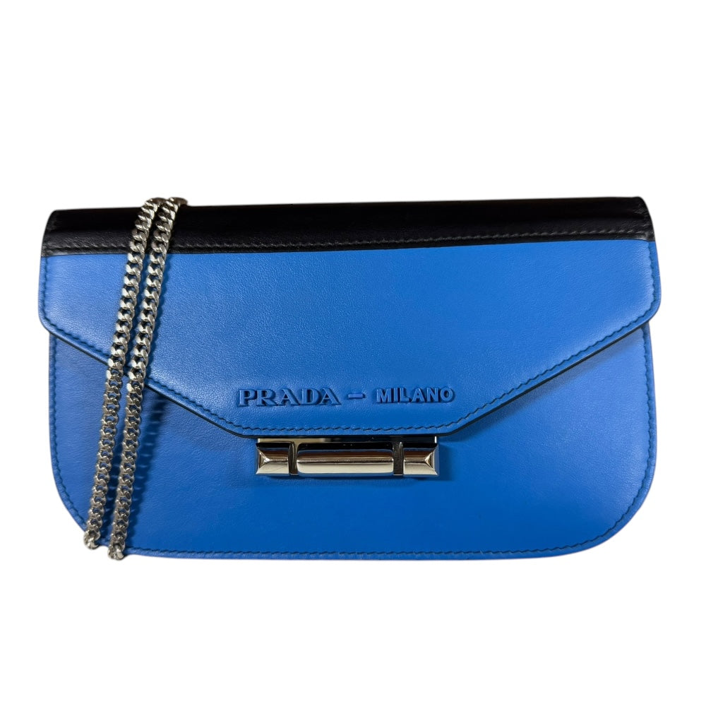 PRADA プラダ シビル ショルダーバッグ レザー ブルー レディース 中古 