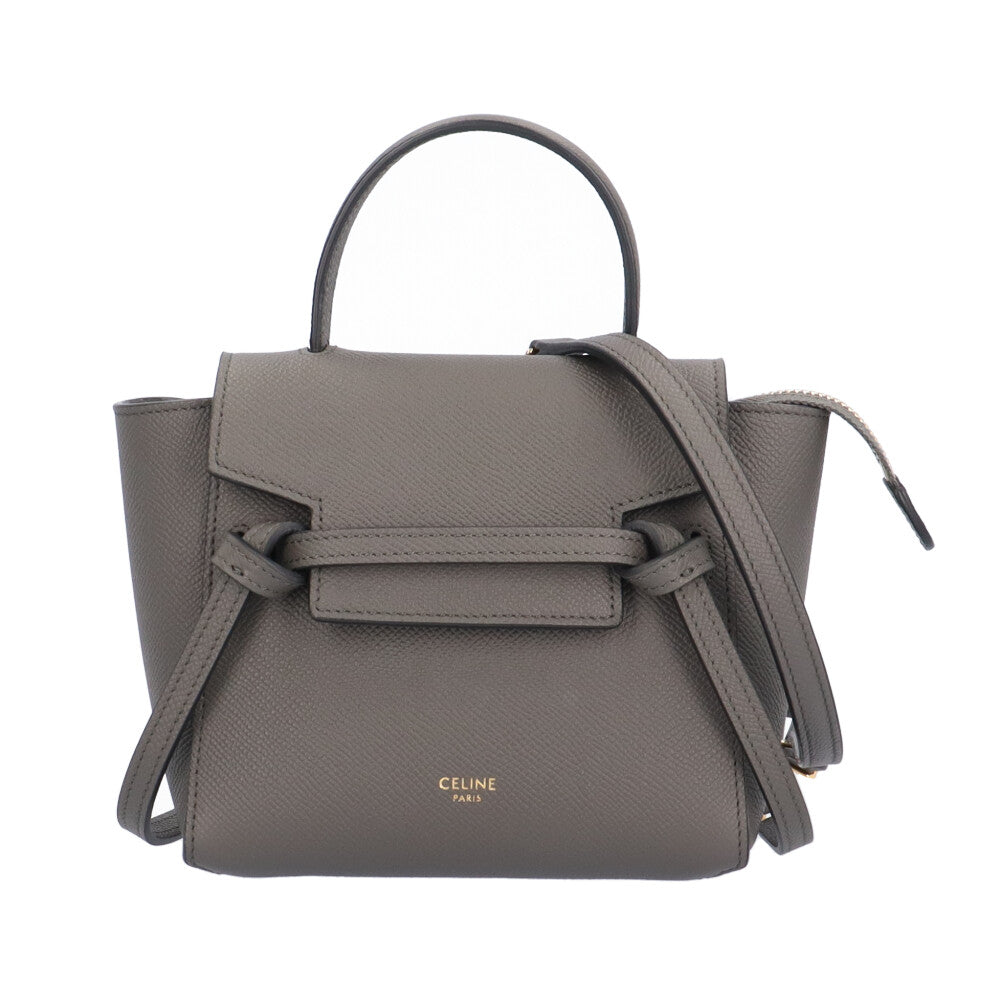 CELINE ベルトバッグ Pico Gray　ナノ グレー CELINE pico belt bag shoulder bag leather gray women's used