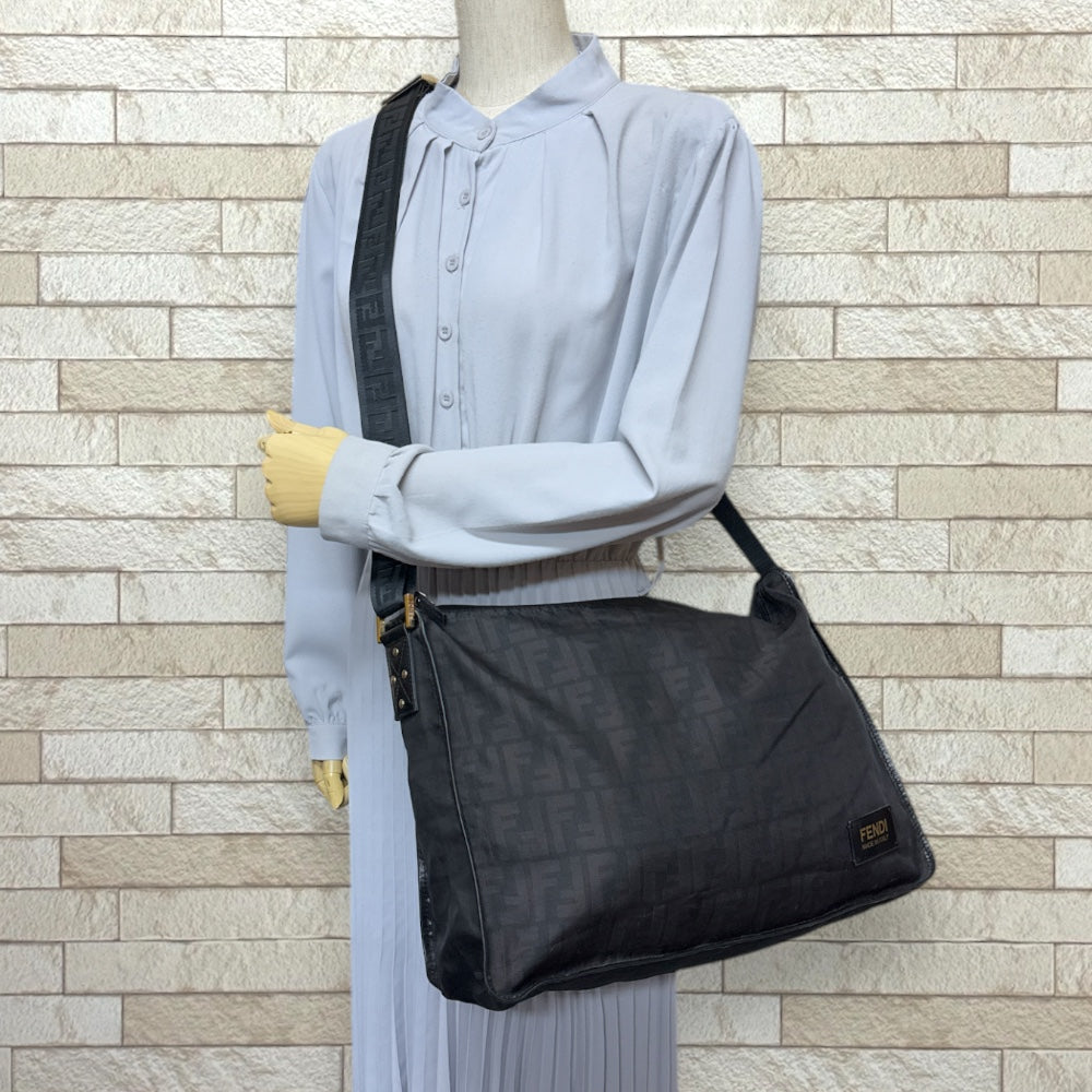 FENDI Zucca Shoulder Bag Nylon Black Men's Used – 【公式