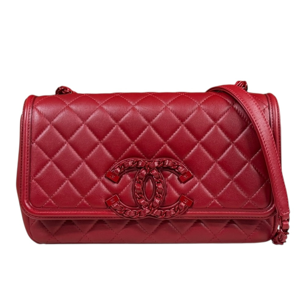 CHANEL シャネル CCフィリグリー マトラッセ ショルダーバッグ レザー 
