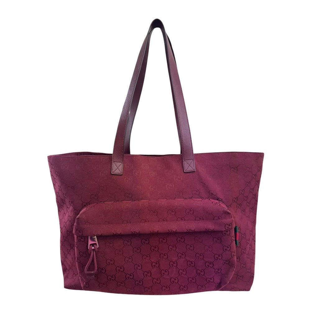 美品 ✨ グッチ トートバッグ GG柄 キャンバス ハート金具 赤 美品 ✨ グッチ トートバッグ GG柄 キャンバス ハート金具 赤