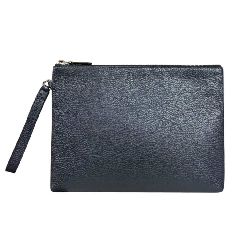 GUCCI グッチ セカンドバッグ レザー ネイビー メンズ 中古– 【公式