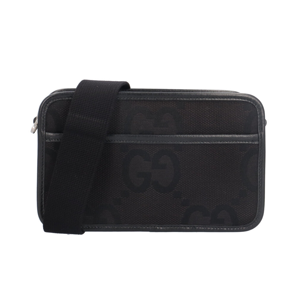 GUCCI グッチ ジャンボGG ショルダーバッグ GGキャンバス ブラック
