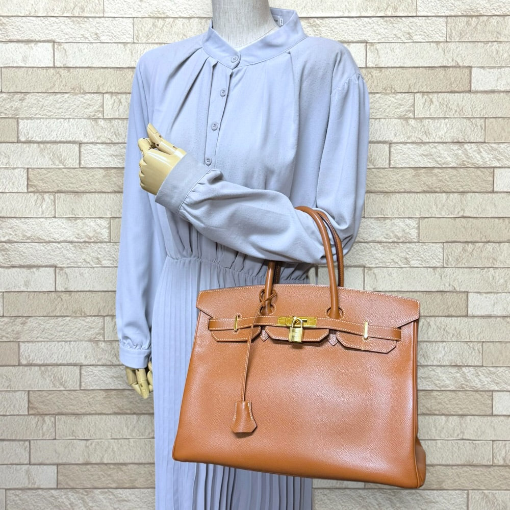 HERMES エルメス バーキン35 ハンドバッグ クシュベル ブラウン 