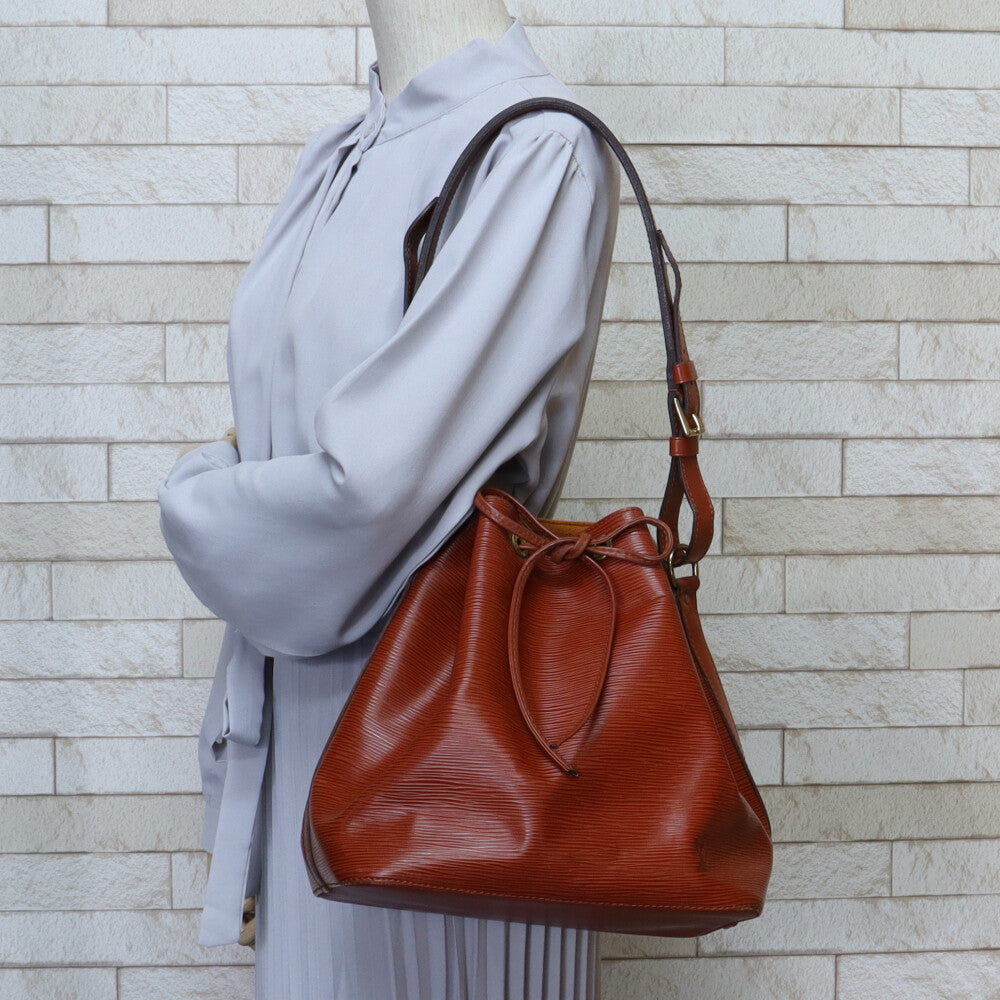 Louis Vuitton Petit Noe Epi Shoulder Bag Epi Leather Brown Women's