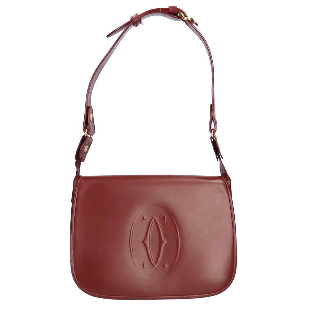 CARTIER Must de Cartier shoulder bag in calf leather, bolteau, for women, pre-owned