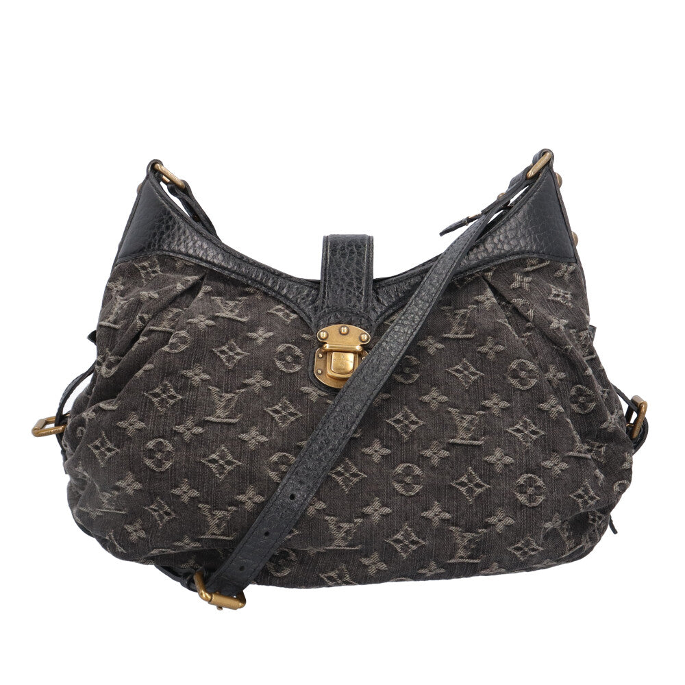 LOUIS VUITTON ルイ ヴィトンモノグラムブラックデニム 使用済み LOUIS VUITTON ルイヴィトン XS モノグラムデニム ショルダーバッグ