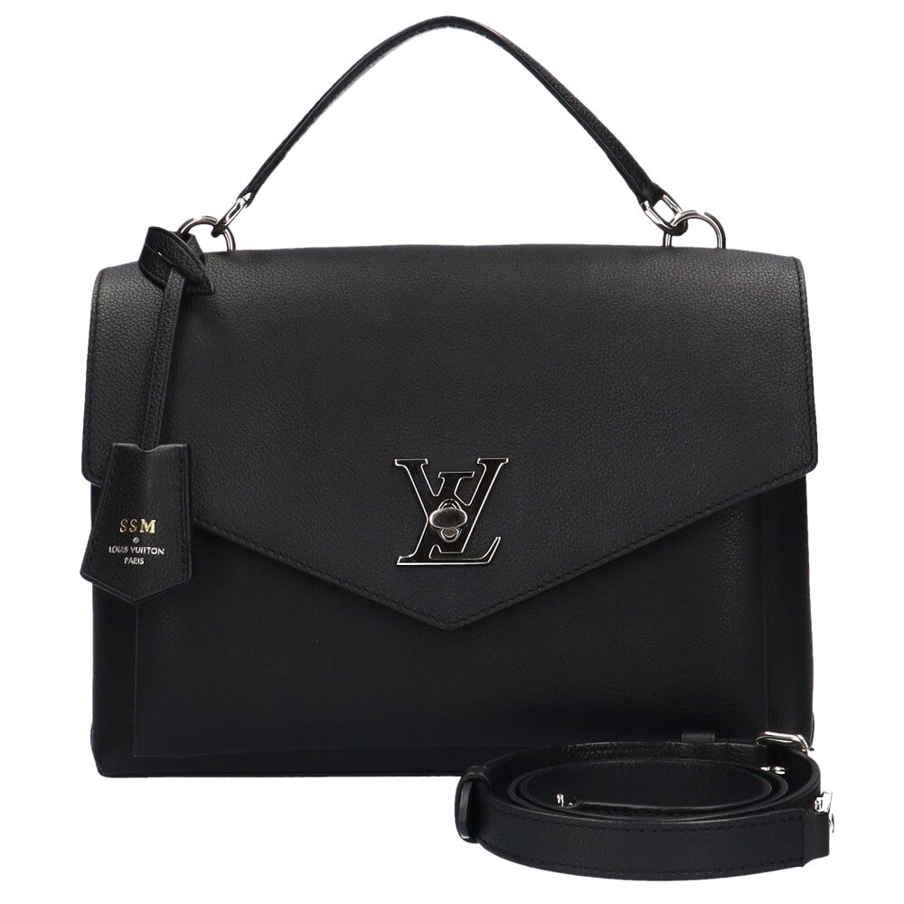 Louis Vuitton My Lock Me カーフレザー Louis Vuitton My Lock Me Satchel Handbag Grained Calf Leather Noir