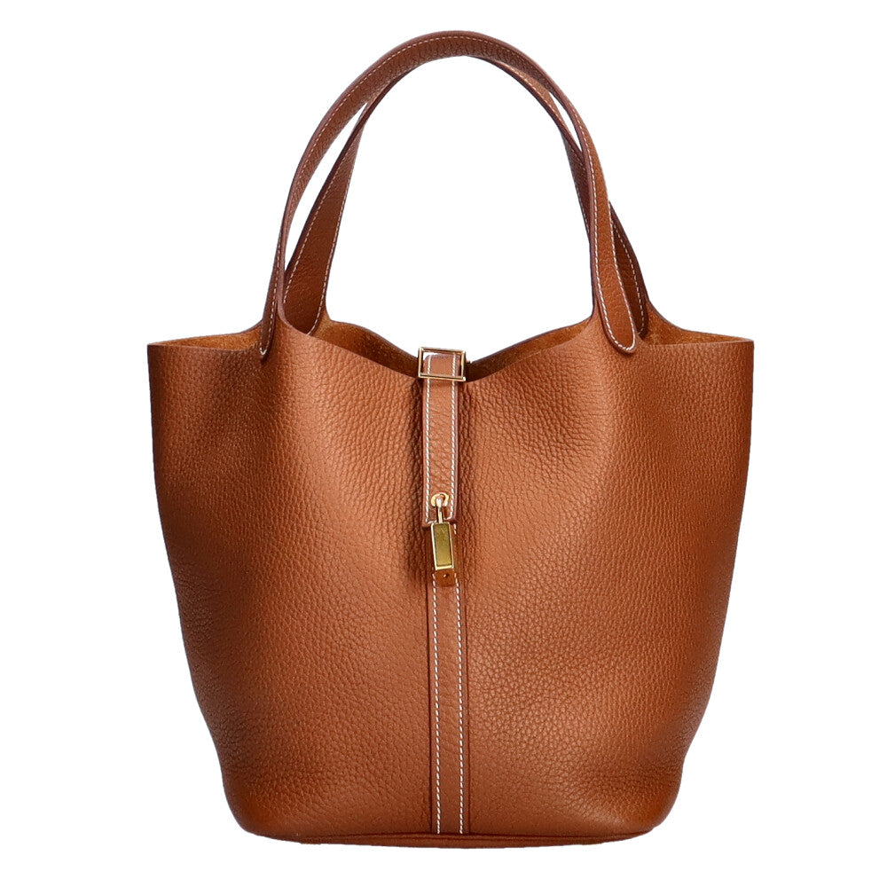 Hermes Picotan Rock MM Handbag Toryon Lemance Brown Ladies HERMES