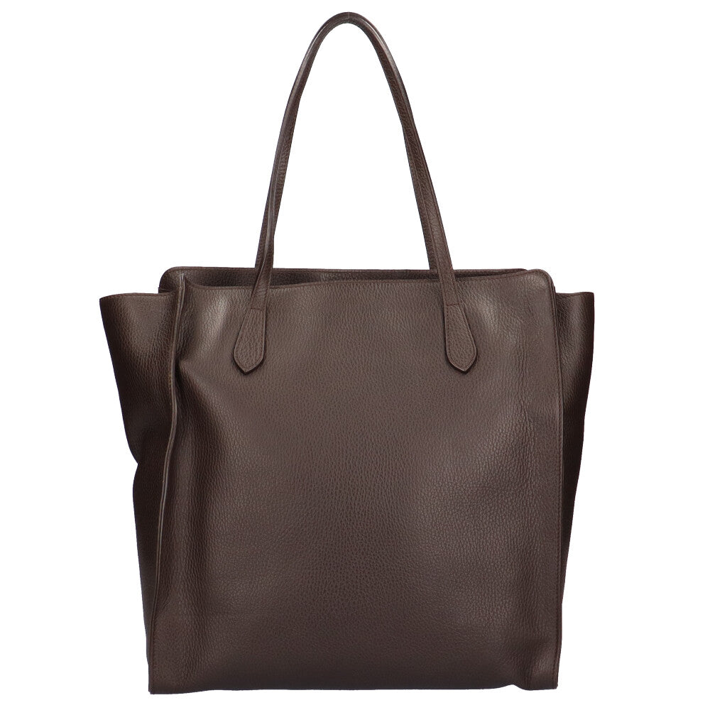 GUCCI ダークブラウン オールレザー トートバッグ グッチ GUCCI トートバッグ レザー ブラウン レディース 中古 – 【公式
