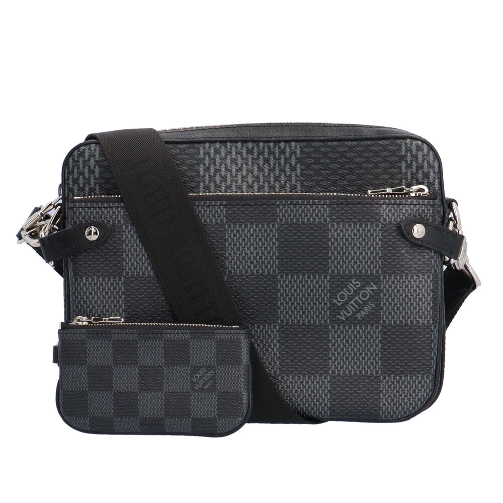 ルイヴィトン LOUIS VUITTON ダミエ グラフィット トリオ メッセンジャー ショルダーバッグ N50017 中古 新入荷 LV1704 ルイヴィトン トリオメッセンジャー ダミエグラフィット3D ショルダー