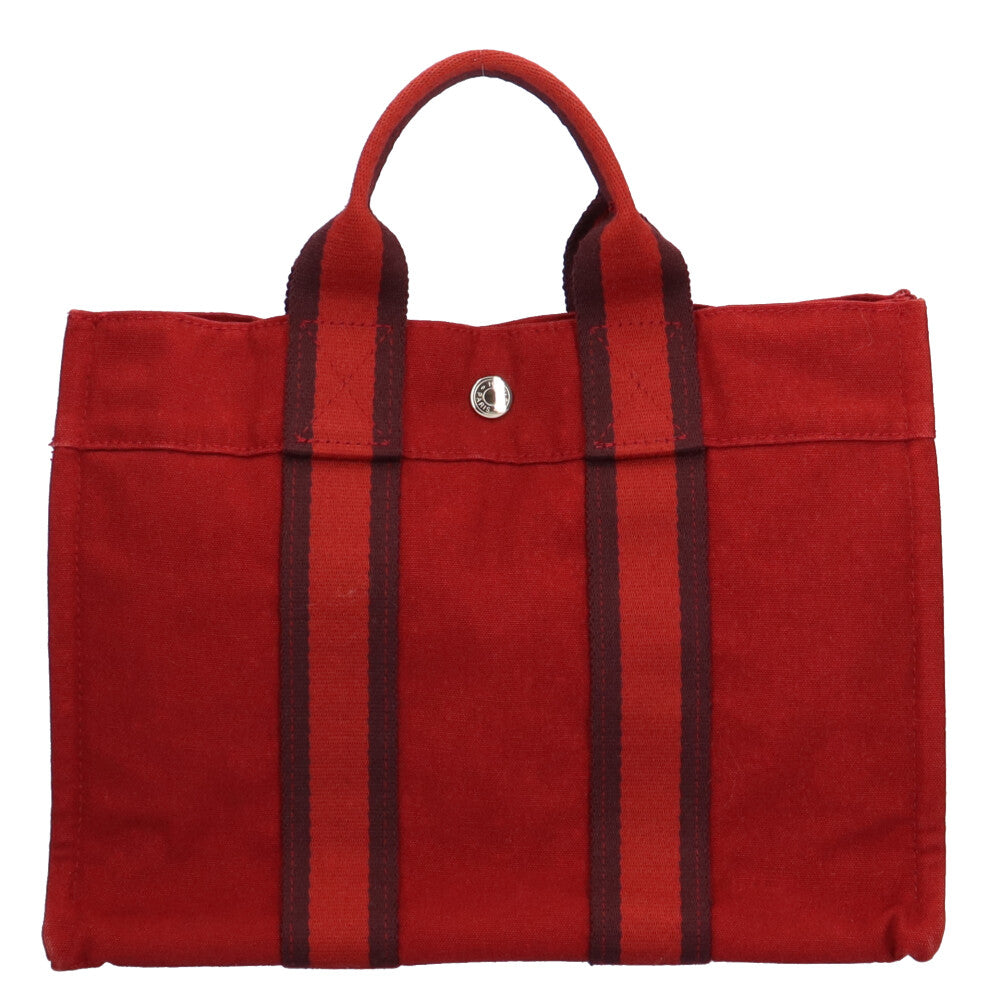 エルメス HERMES フールトゥPM トートバッグ キャンバス レッド