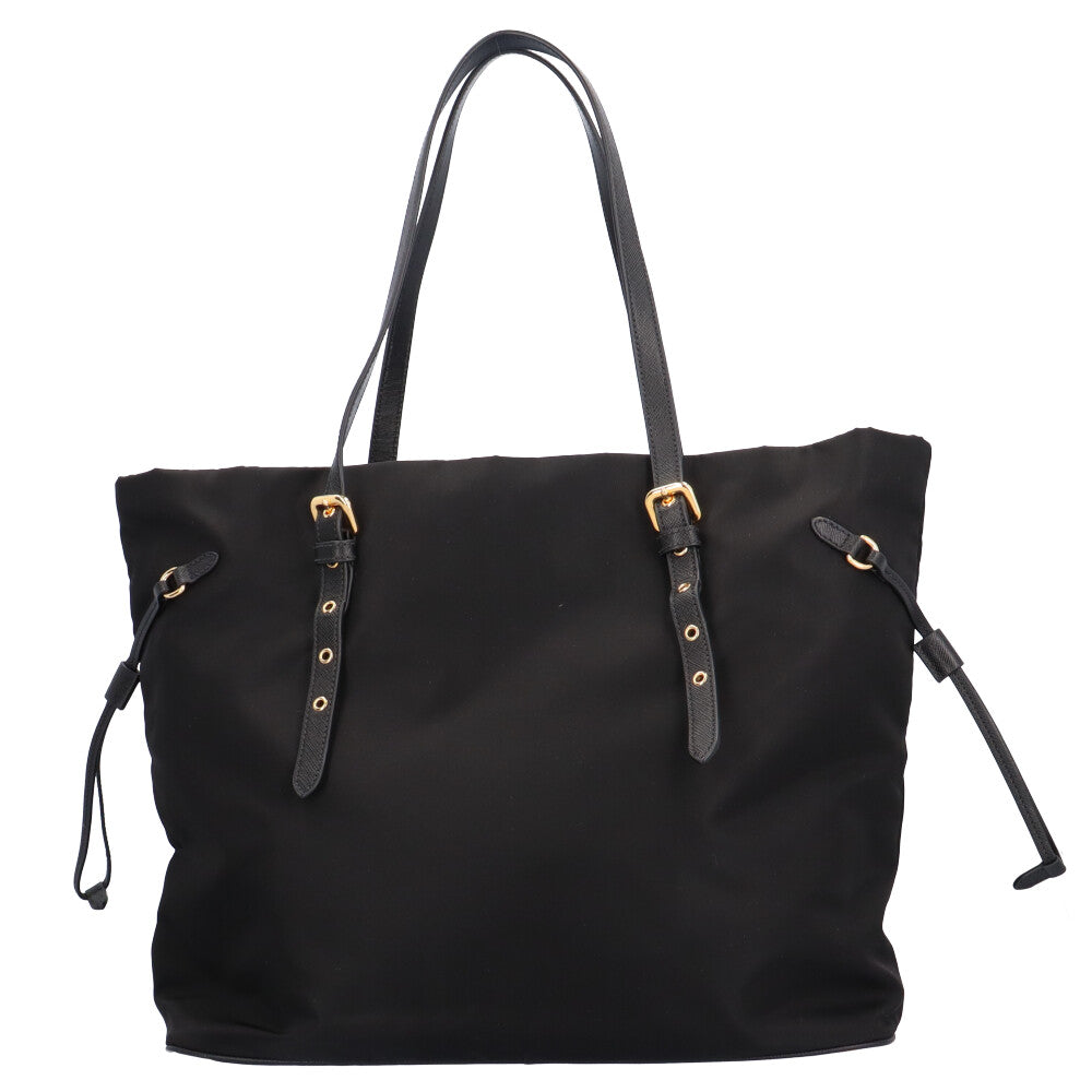 PRADA Tessuto Saffiano Tote Bag Nylon Black Women