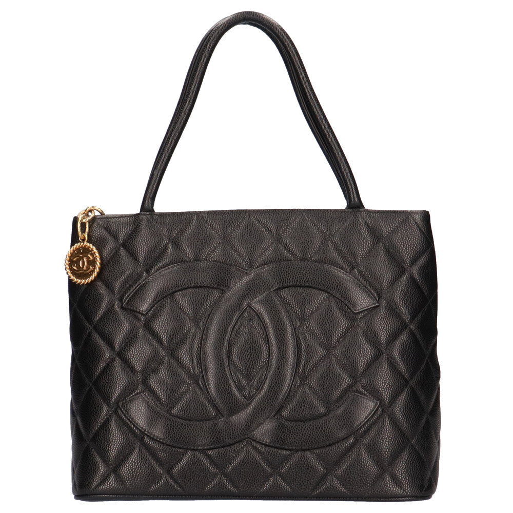 シャネル CHANEL 復刻トート トートバッグ キャビアスキン ブラック