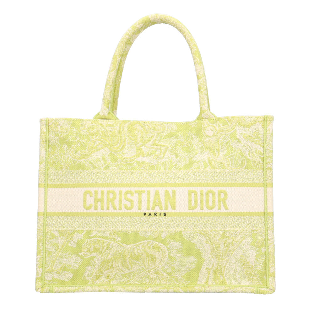 Christian Dior Book Tote Medium Tote Bag Canvas Green Women's