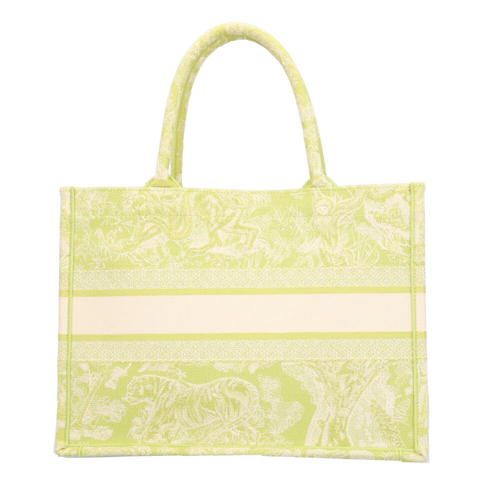 Christian Dior Book Tote Medium Tote Bag Canvas Green Women's