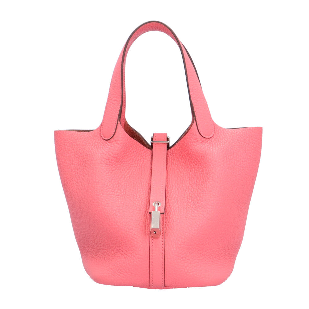 HERMES Picotin Lock PM Handbag Taurillon Clemence Pink Women's