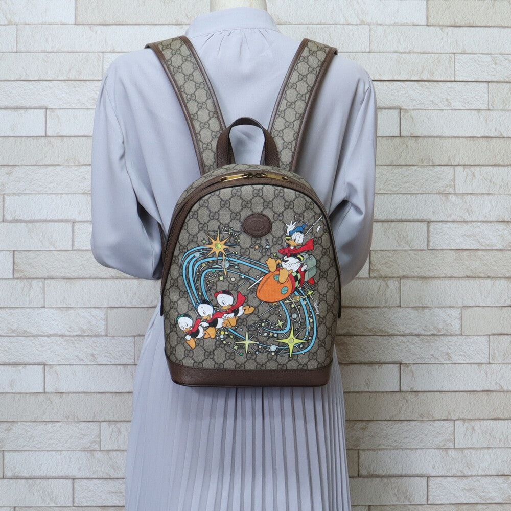 GUCCI GG Supreme Donald Duck Backpack/Daypack Leather Women's Used