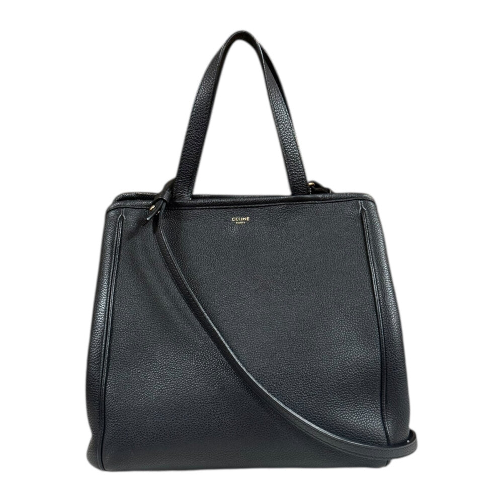 CELINE セリーヌ スモール フォールド カバ レザー バッグ ブラック CELINE セリーヌ スモールフォールドカバ ショルダーバッグ レザー