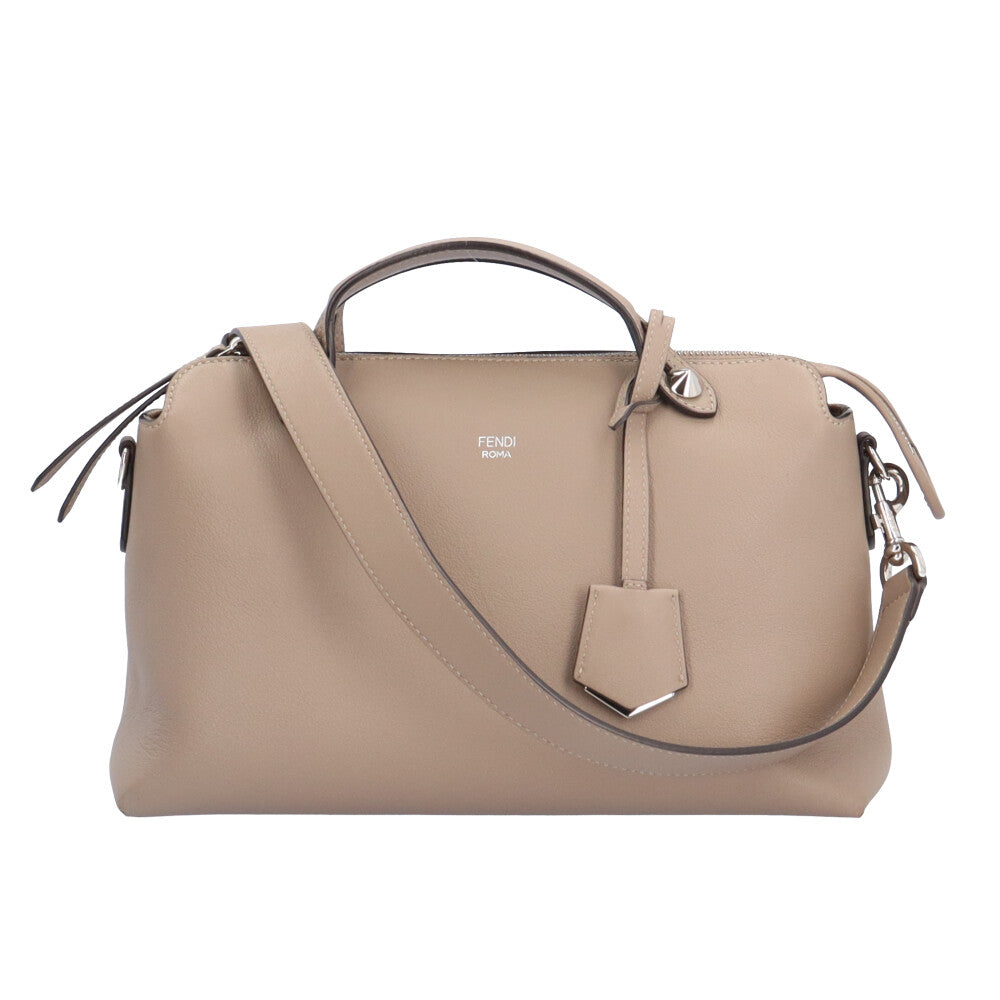 FENDI By the Way Medium Shoulder Bag Leather Grey Women's Used