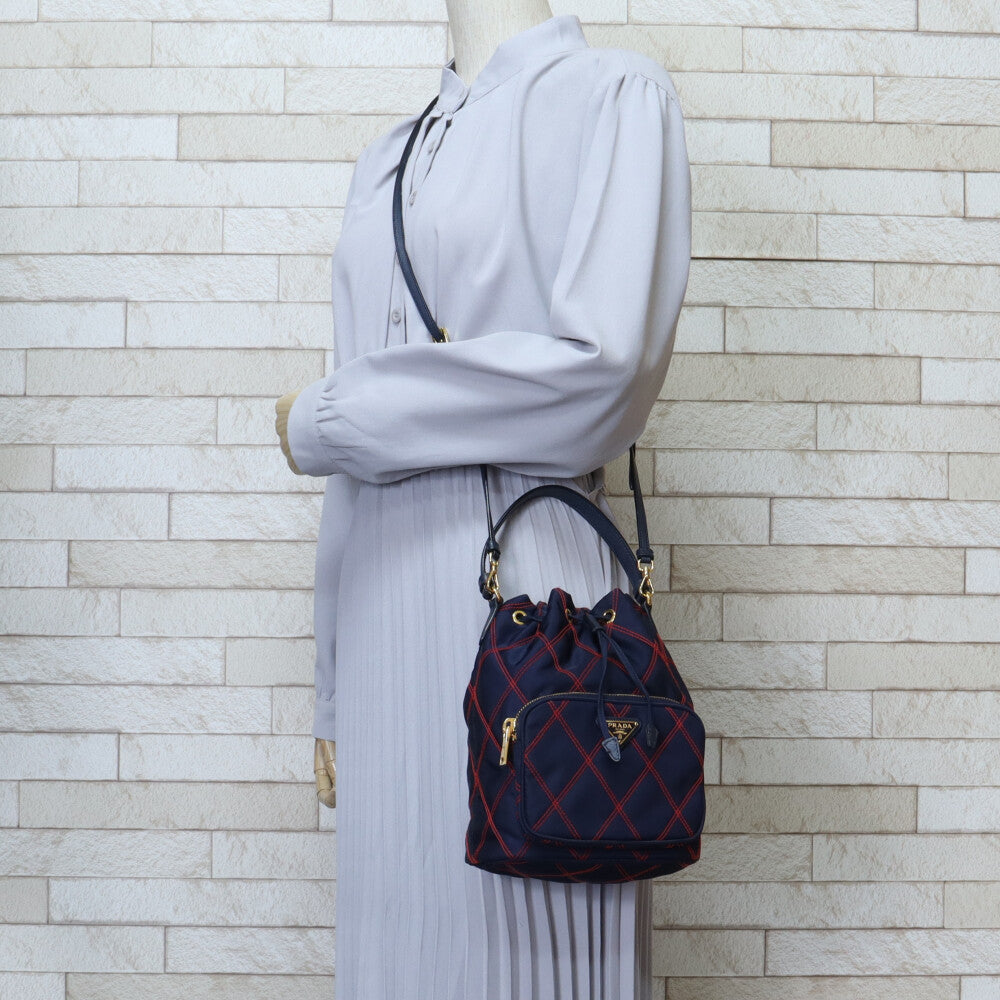 PRADA プラダ トライアングルロゴ巾着 ショルダーバッグ ナイロン 
