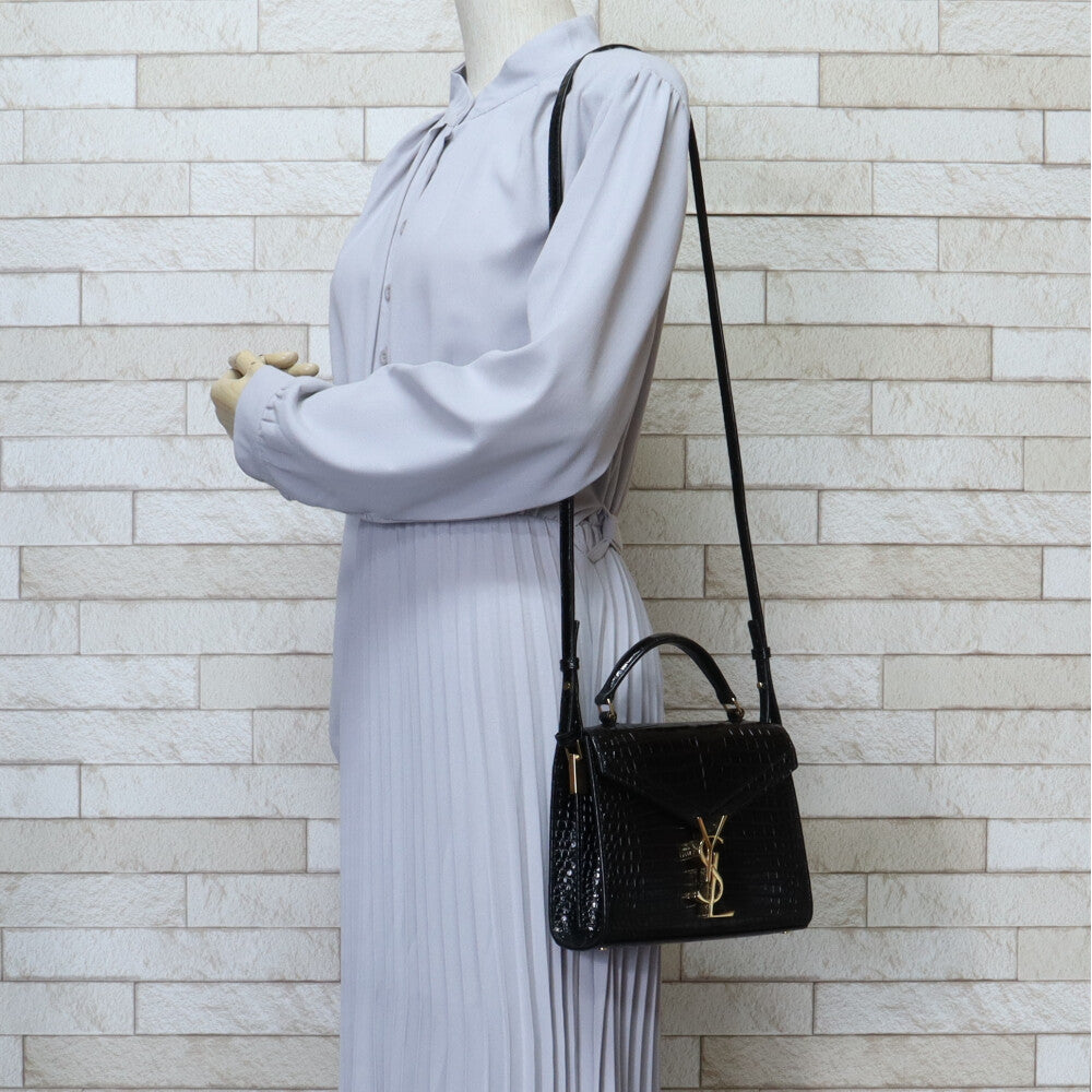 【✨極美品✨】 サンローラン カサンドラ クロコ マネークリップ ブラック 最終値下 Saint Laurent マネークリップ 型押し クロコ サン