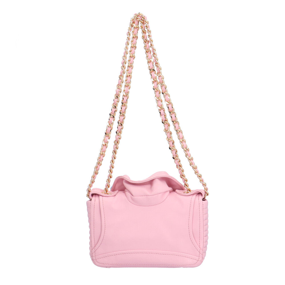 MOSCHINO モスキーノ バイカー ショルダーバッグ レザー ピンク