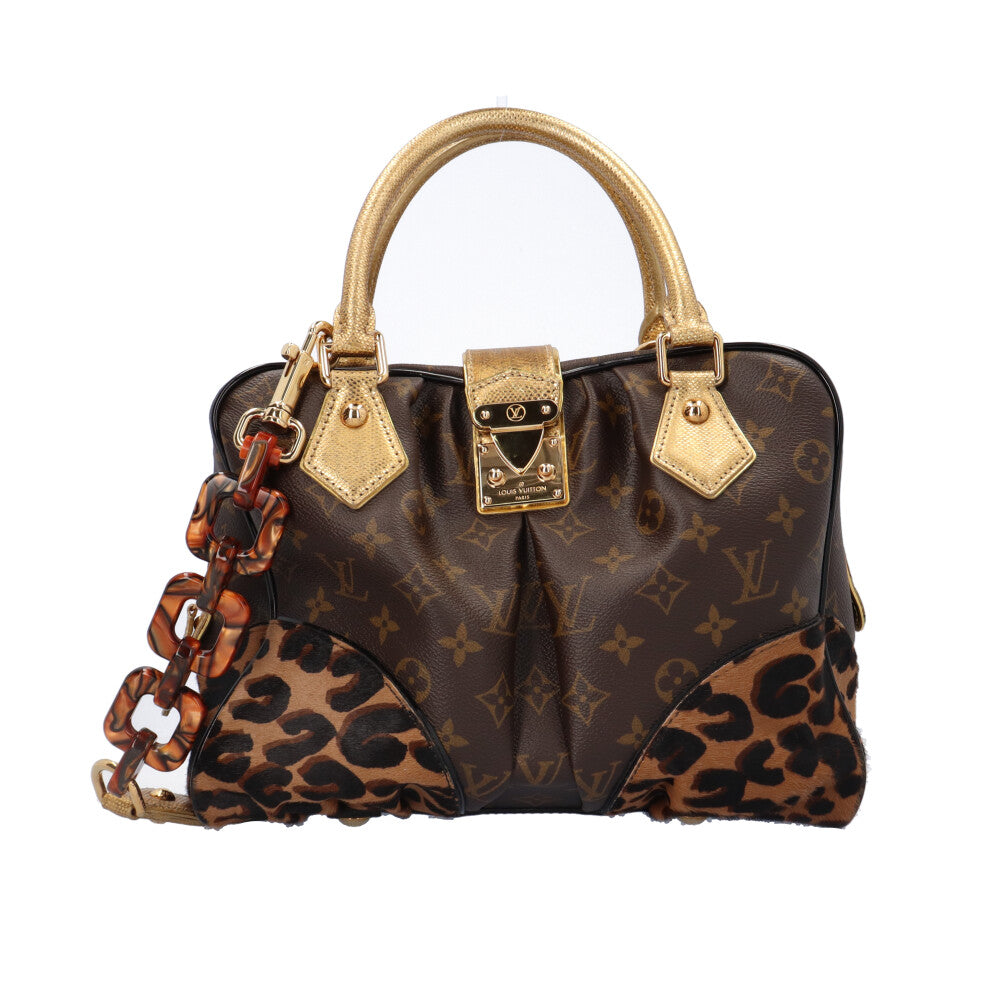 LOUIS VUITTON Adele Monogram Leopard Shoulder Bag Monogram Canvas