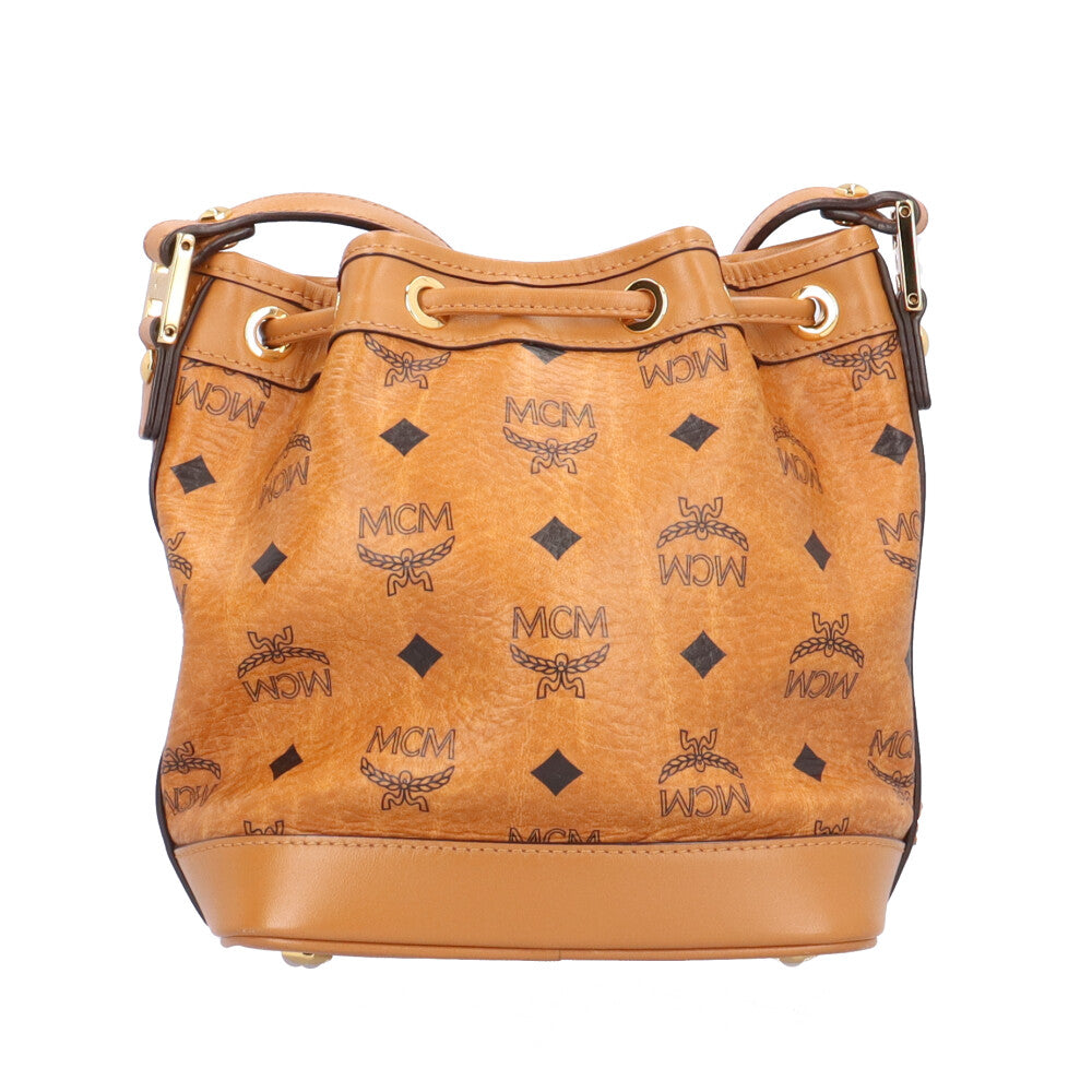 MCM スタッズ付きブラウンショルダーバッグ 美品□MCM□スタッズ 