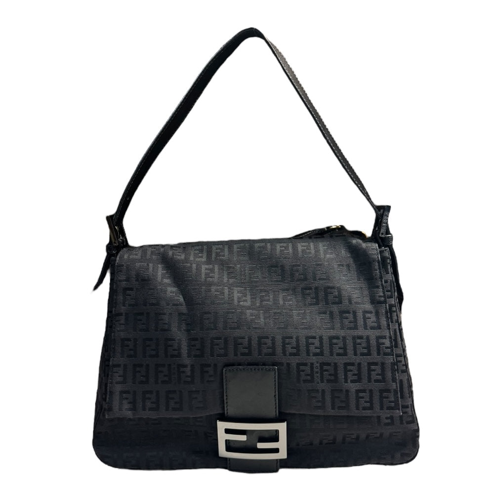 FENDIバッグ FENDI Fendi Mamma Bucket Zucchino Shoulder Bag Canvas Black Ladies